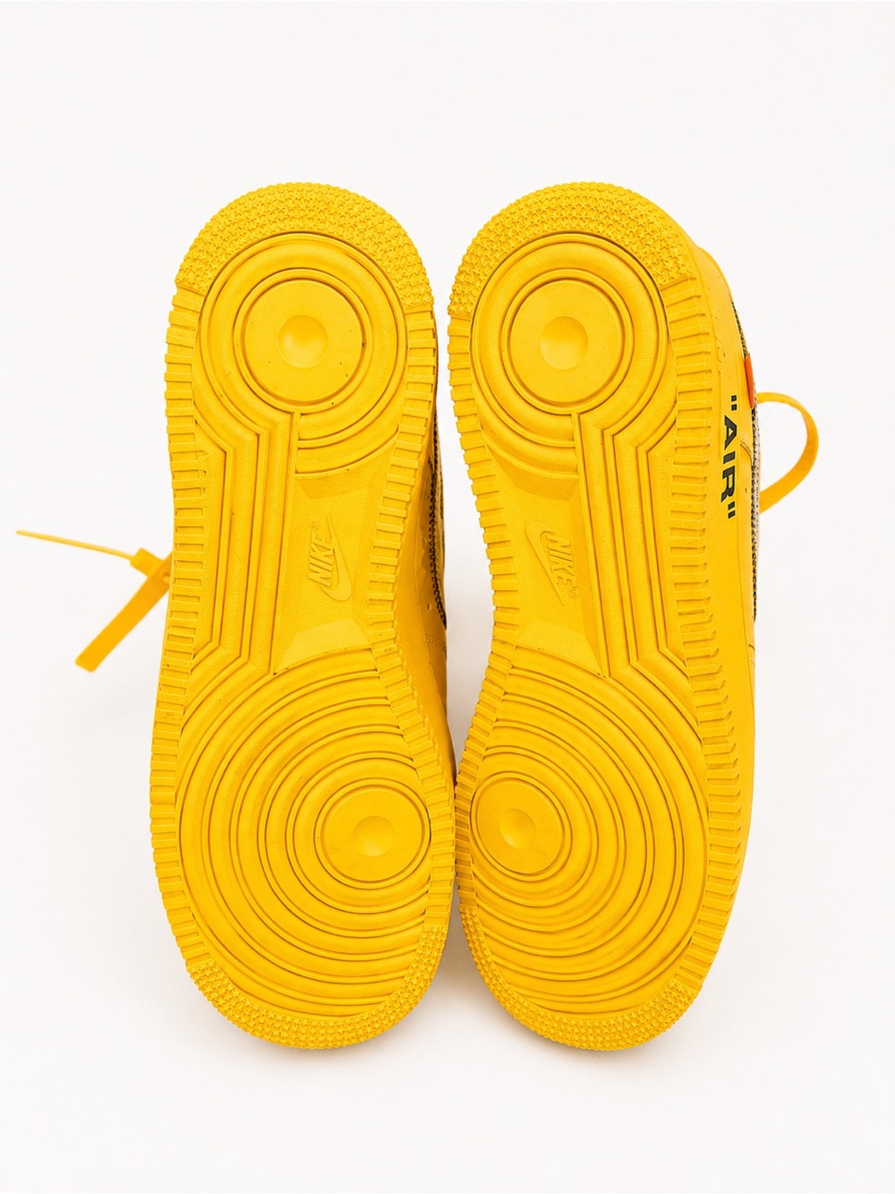 OFF-WHITE X NIKE AIR FORCE 1 LOW GOLD LEMONADE SIZE 9.5 - Picture 6 of 7